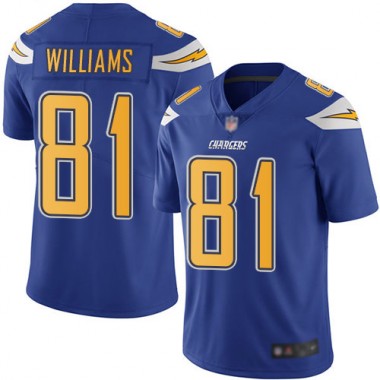 Los Angeles Chargers NFL Football Mike Williams Electric Blue Jersey Men Limited #81 Rush Vapor Untouchable